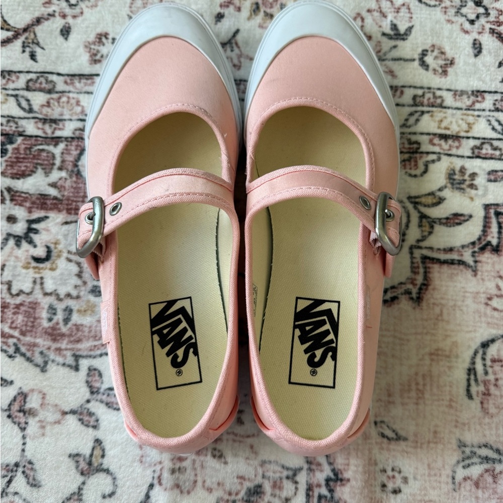 Vans Women's Peach Mary Jane Flat with Buckle - Picture 2 of 4